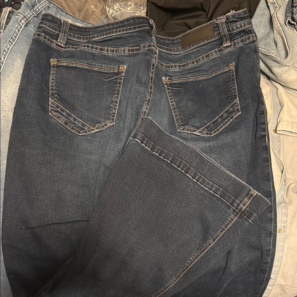 Rock & Roll Cowgirl Dark Blue Flare Jeans